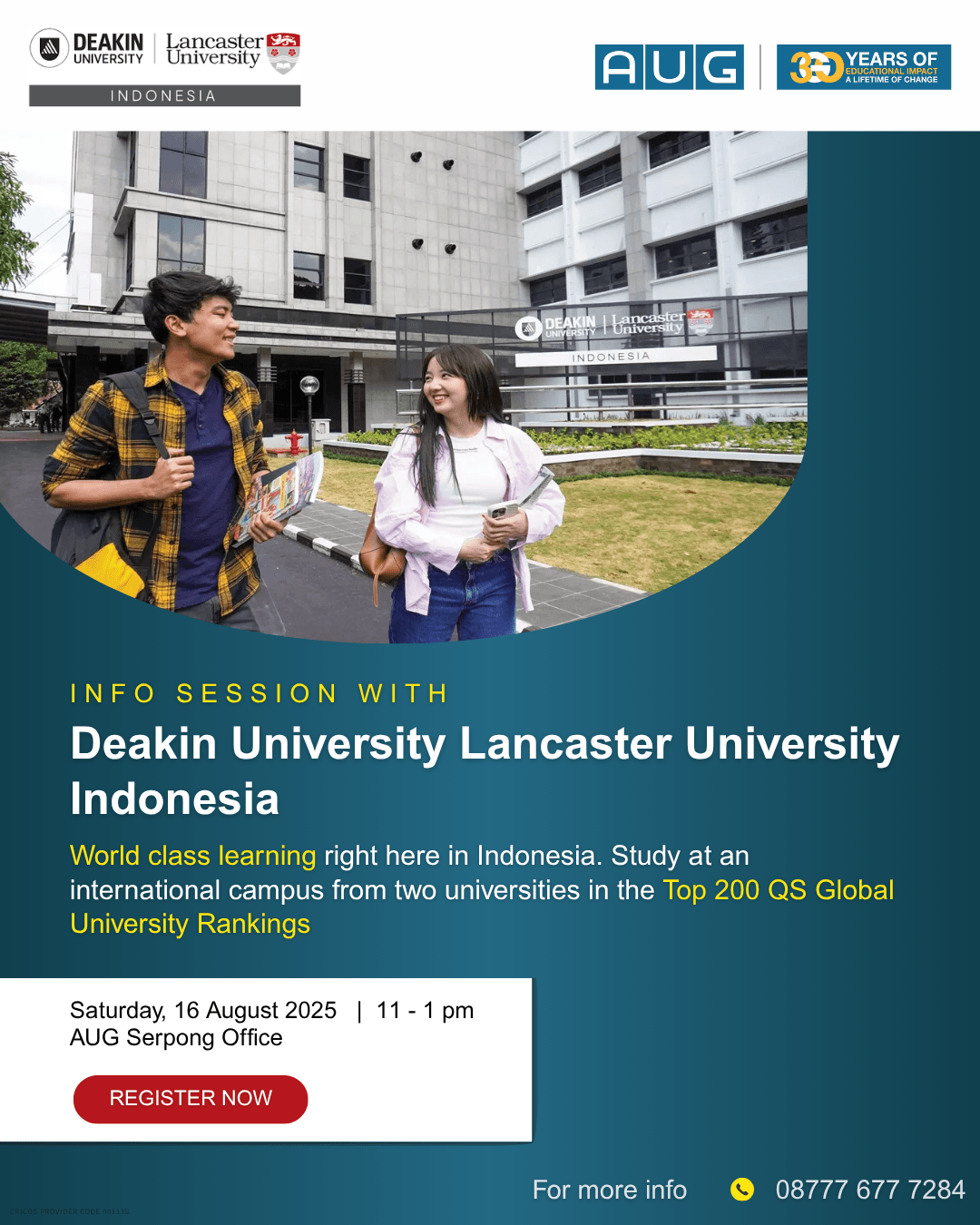 Info Session Deakin University Lancaster University Indonesia - AUG ...