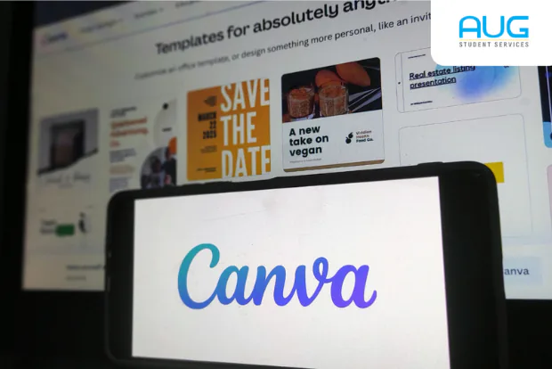 Students using Canva for university presentations and projects