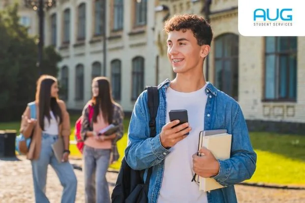 International student completing a university application for Canada