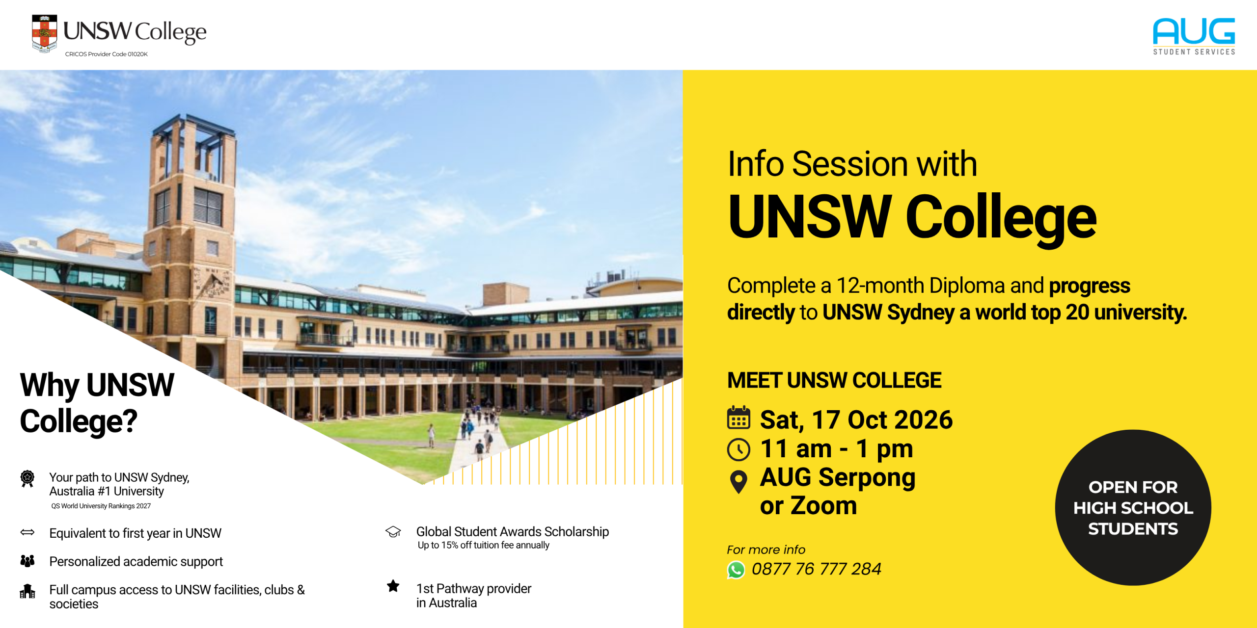 UNSW College di Sydney: Jalur Alternatif Tembus UNSW!