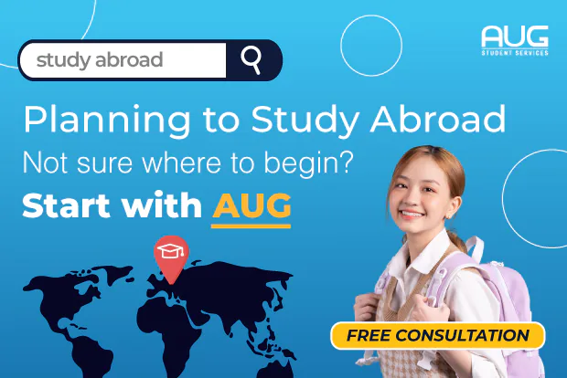 Students exploring overseas university study options